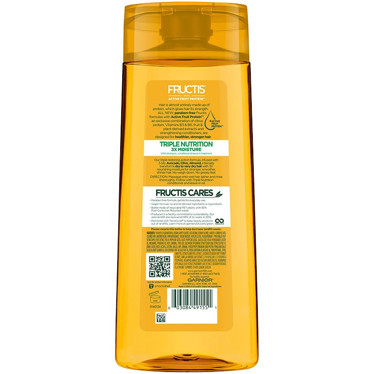 Fructis Triple Nutrition Shampoo 22 floz back